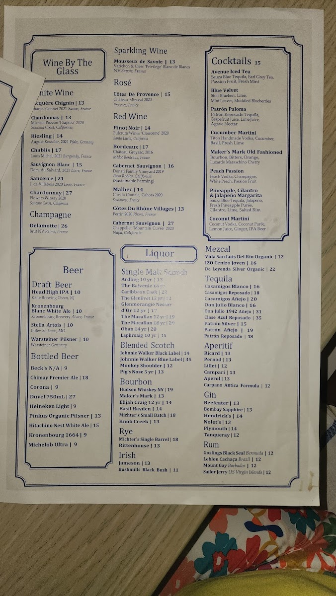 Menu Avenue Long Branch-4